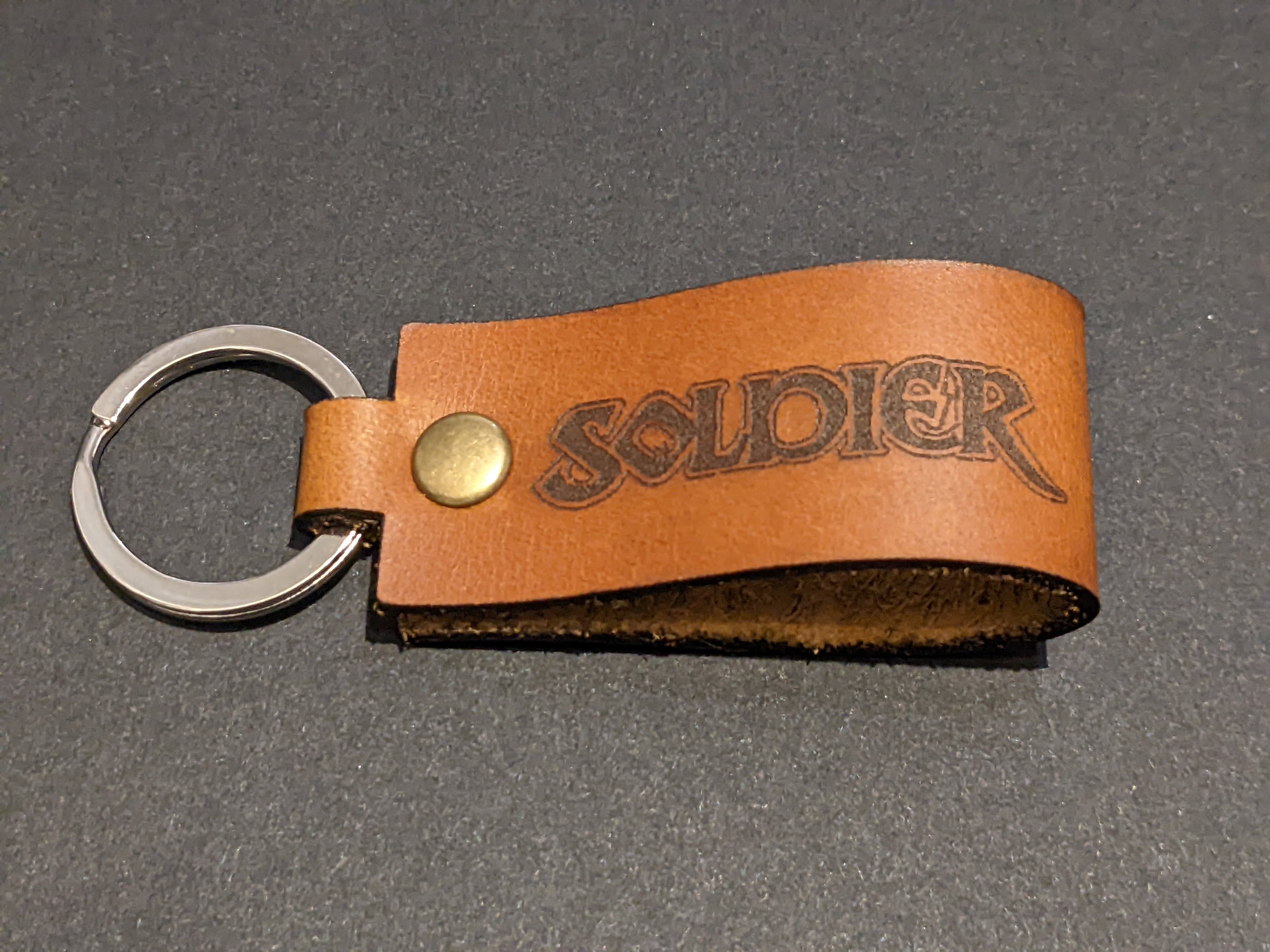 Sheralee logo small loop real leather keyring Soldiernwobhm